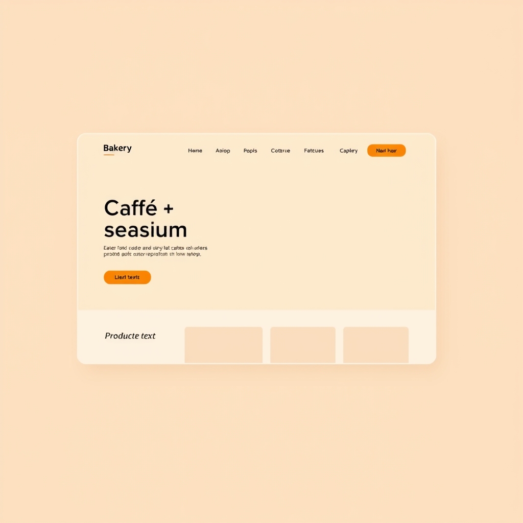 Concept homepage mockup for a cafe and bakery business, shown inside a browser window frame